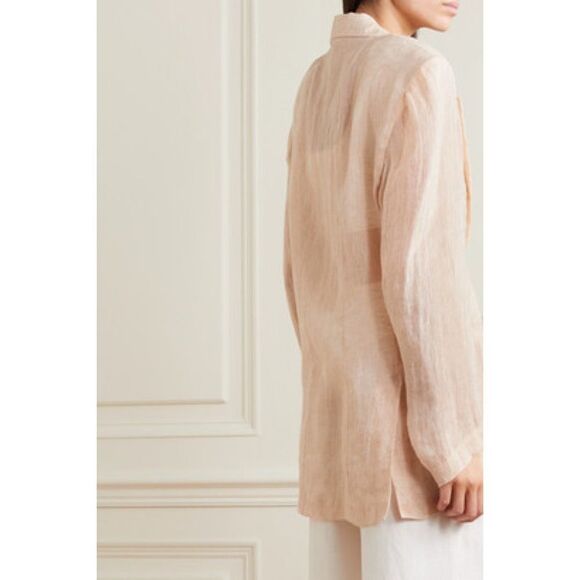 Le Kasha Light Linen Tima One Button Blazer Light Pink large - Picture 3 of 12